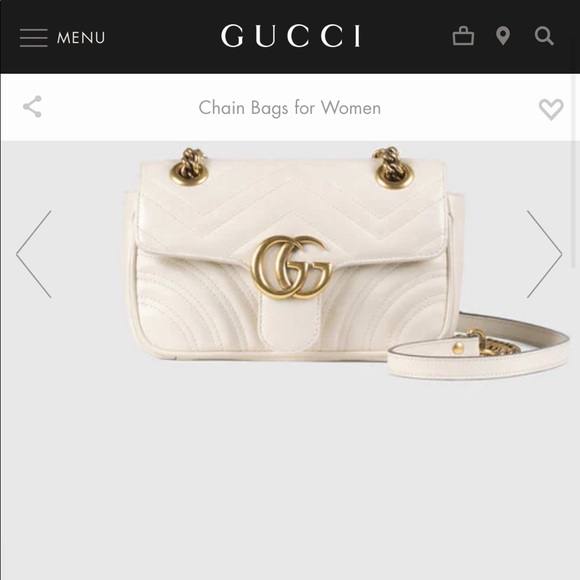 SOLD- AUTHENTIC Gucci Marmont Matelasse Mini in White - Picture 6 of 12